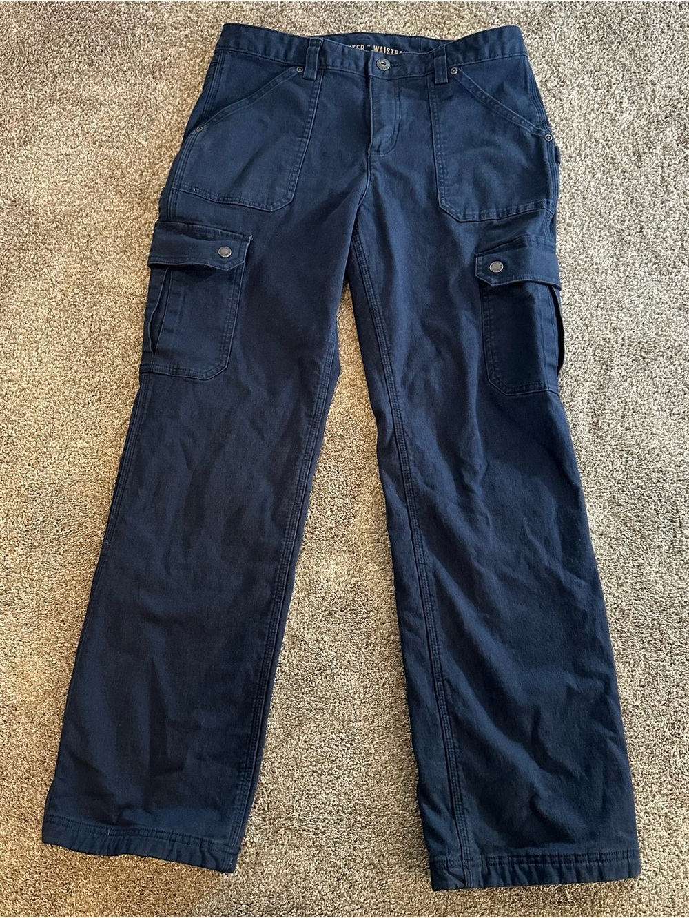 Duluth Trading Womens 8x31 Black Fleece Lined Cargo Pants Navy Blue  Outdoor